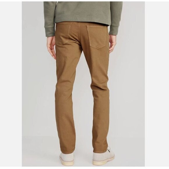 Old Navy Slim Fit Men's Built-In Flex Dark Khaki/Tan Jeans Size 54 x 32 Y2K - Picture 2 of 5